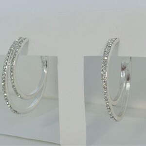 Elegant Silver Colored Hoop Earrings
